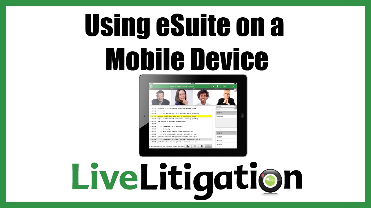 Using eSuite on a tablet or mobile device