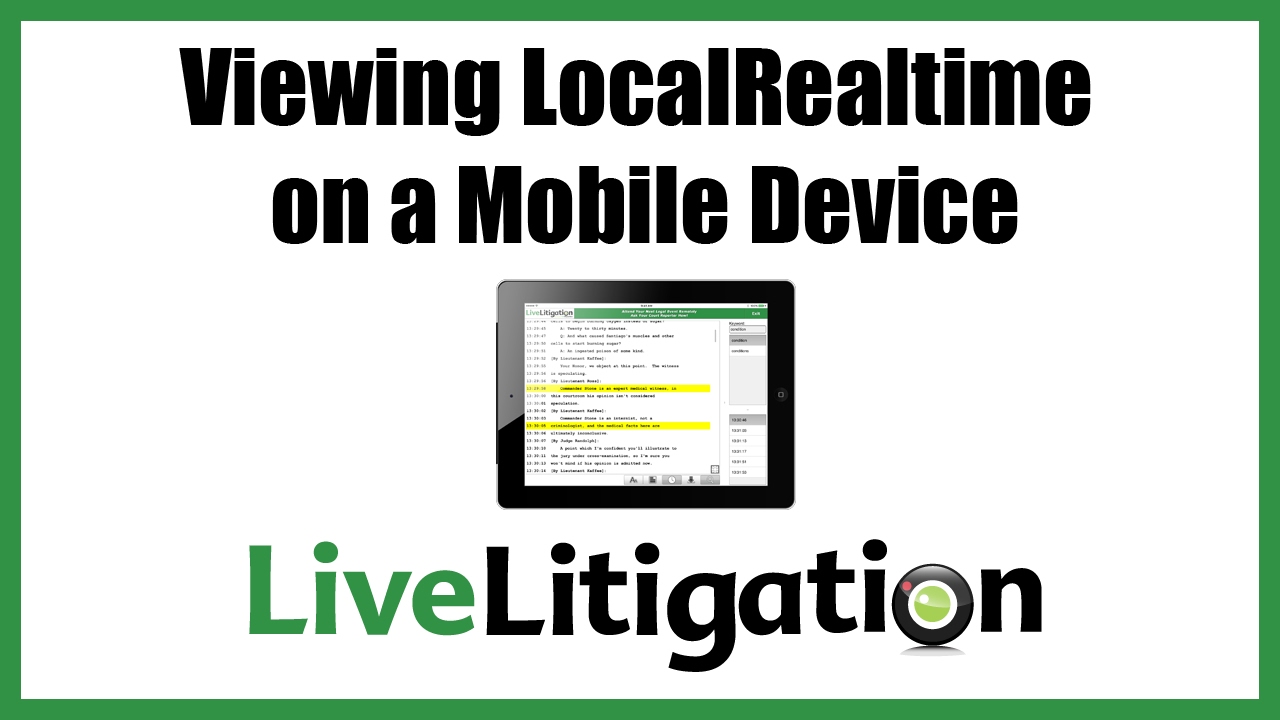 Using LocalRealtime on a tablet or mobile device